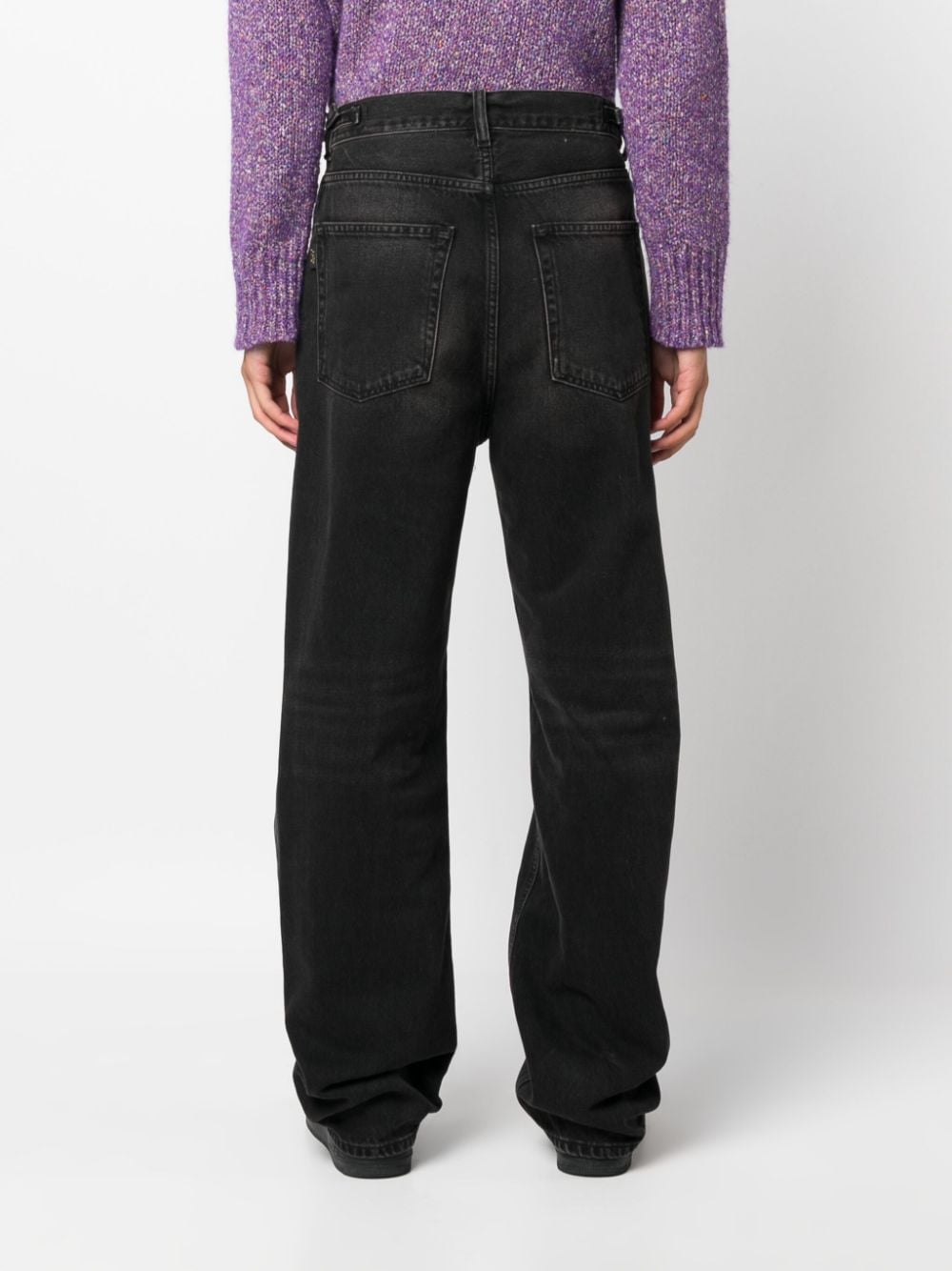 Shop Haikure Straight-leg Cotton Jeans In Black