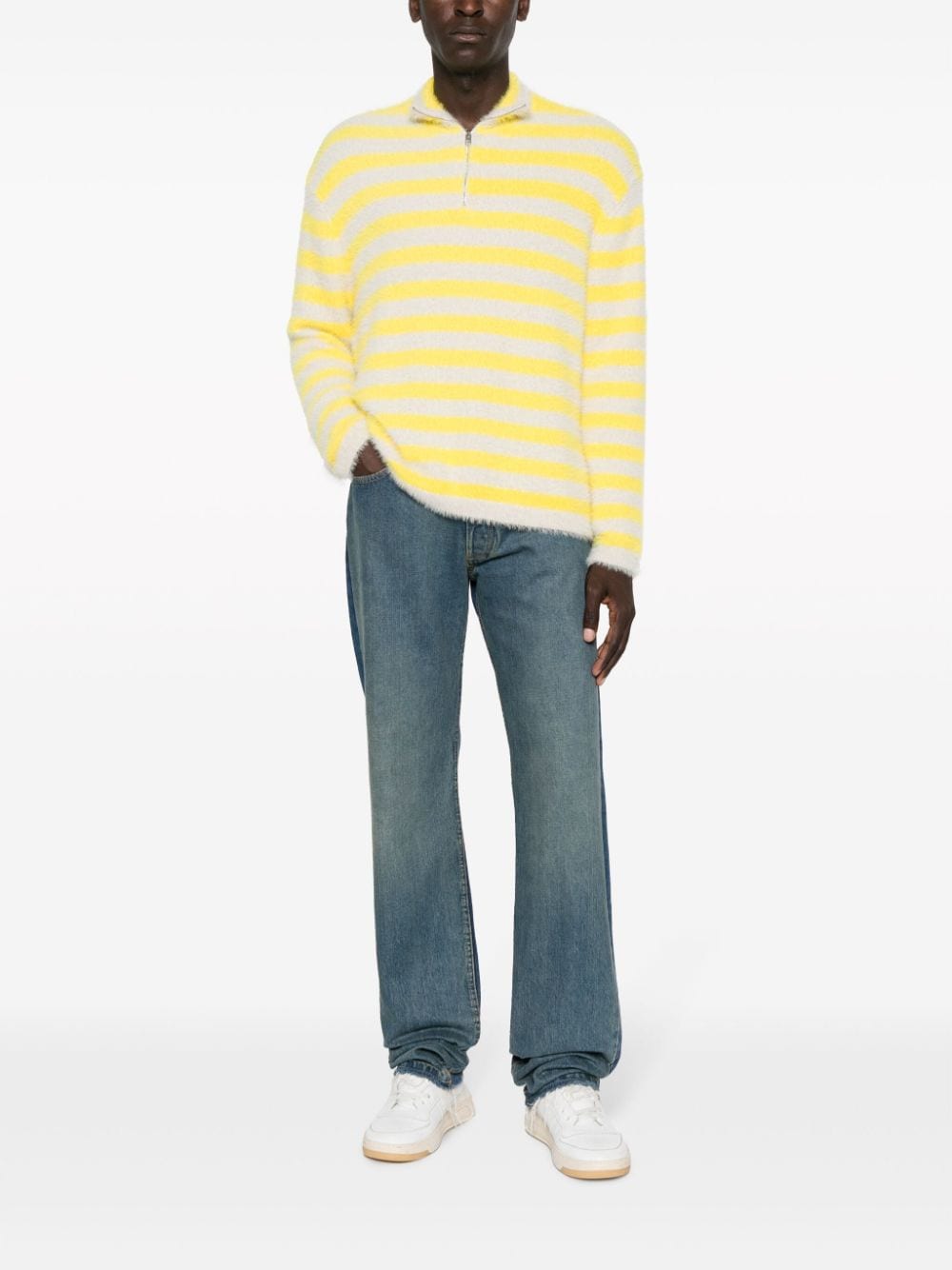 Image 2 of Sunnei bruched-effect striped jumper