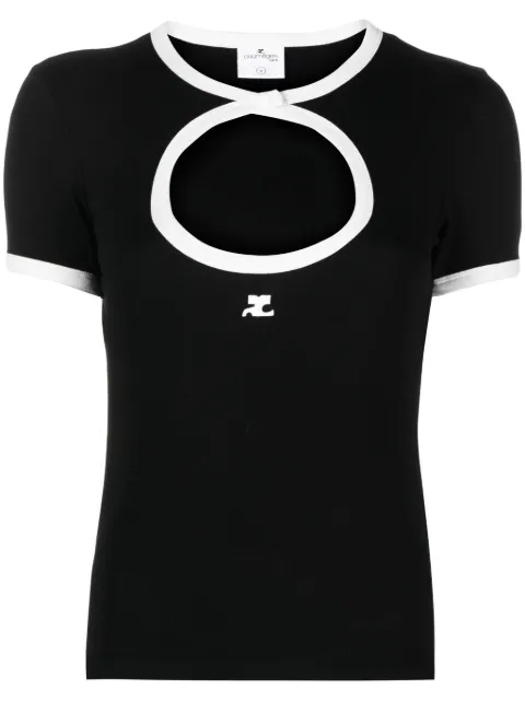 Courrèges توب قطن بفتحات
