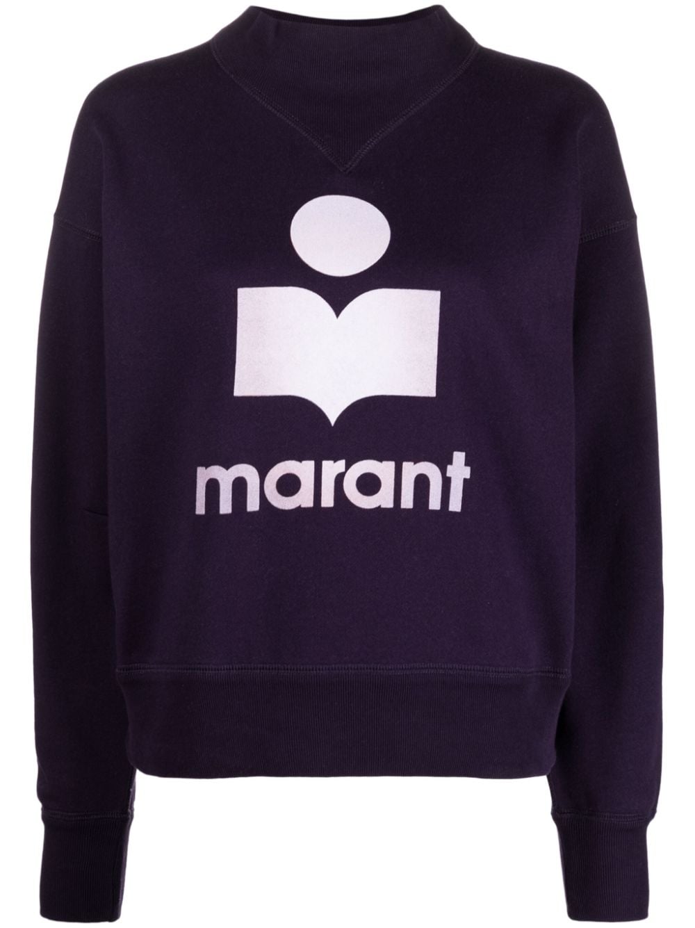 Marant Etoile Logo-print High-neck Jumper In Purple