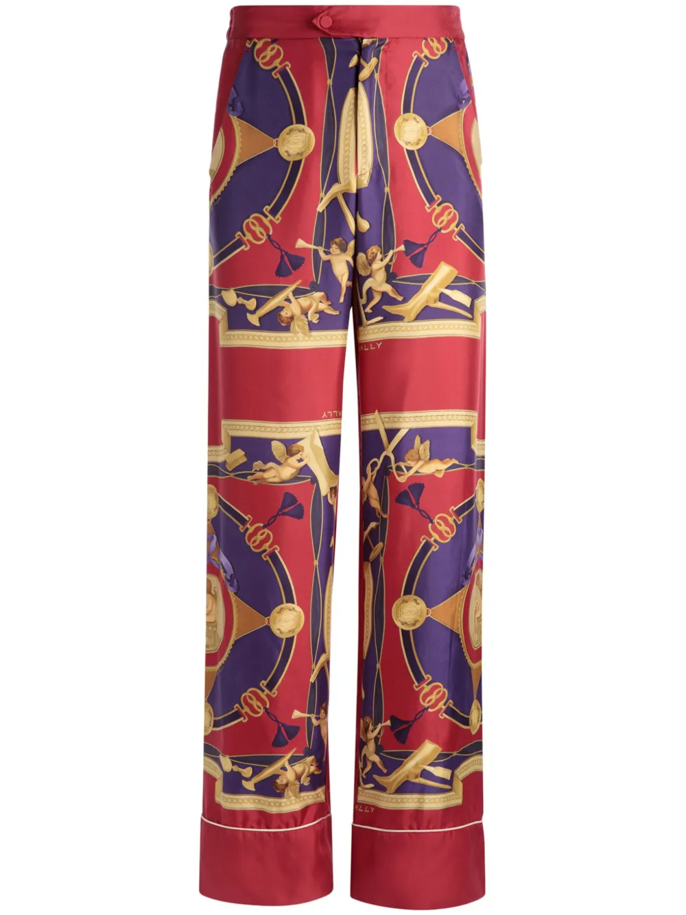 Bally pantalones de seda con estampado gráfico | rojo | Image 1