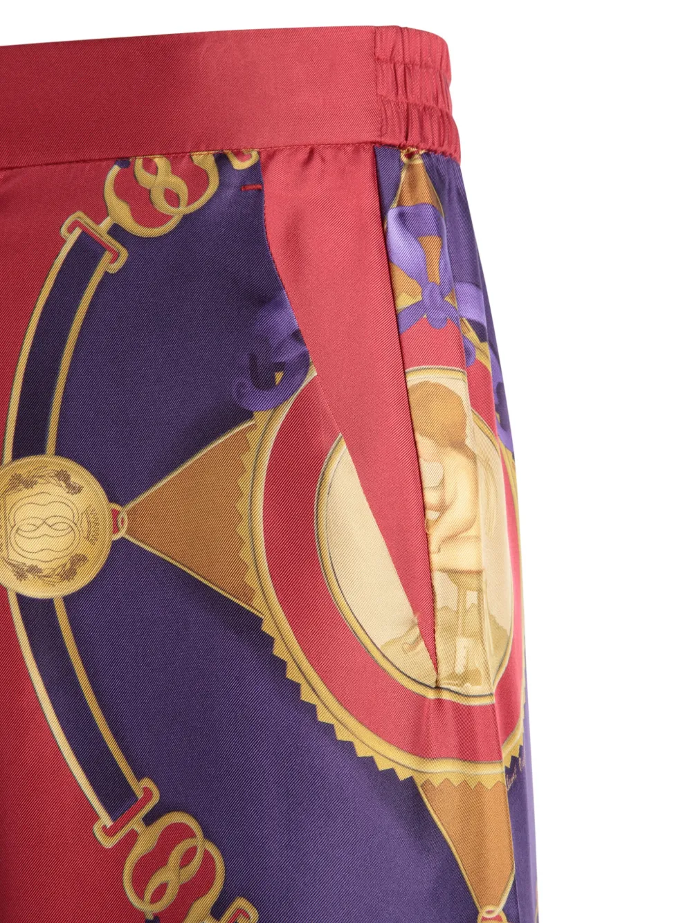 Bally Graphic-print Silk Trousers In Red