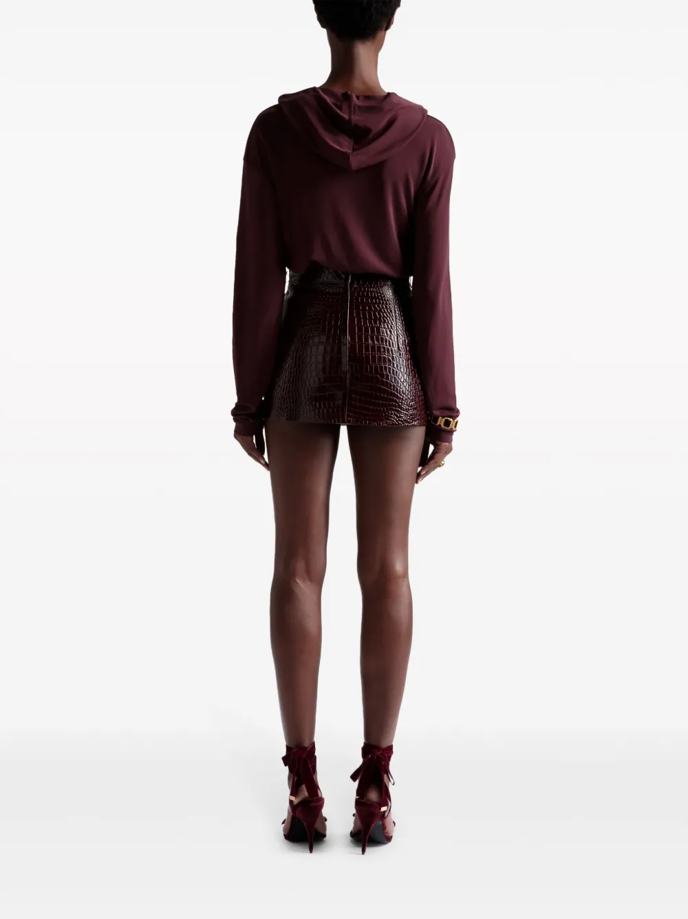 Bally Leren mini-rok Rood