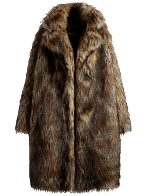 Bally single-breasted faux-fur coat