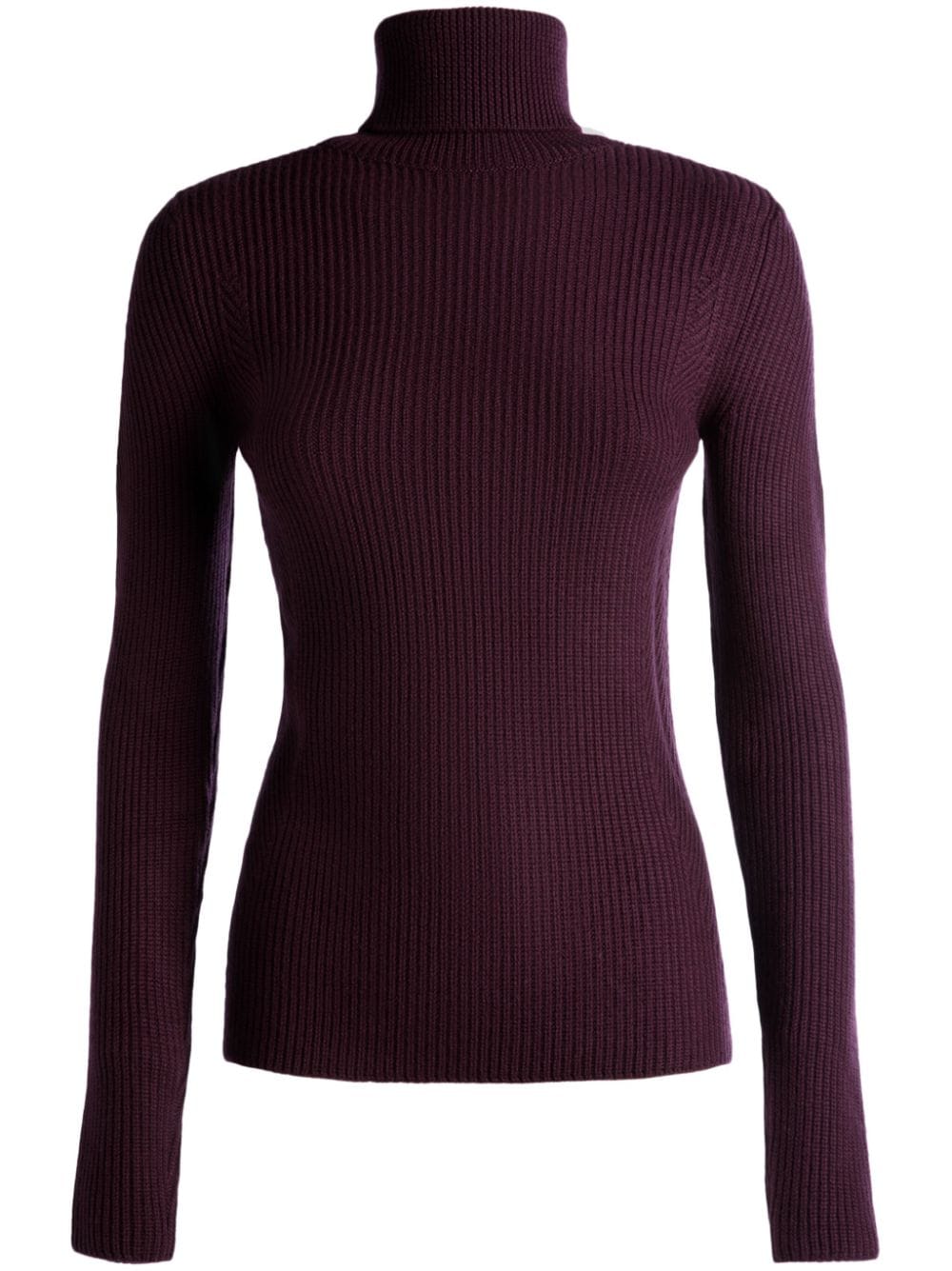 Bally Roll-neck Ribbed-knit Jumper In Red