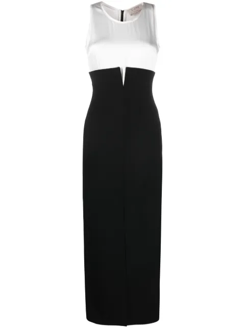 V:PM ATELIER Aria two-tone crepe maxi dress