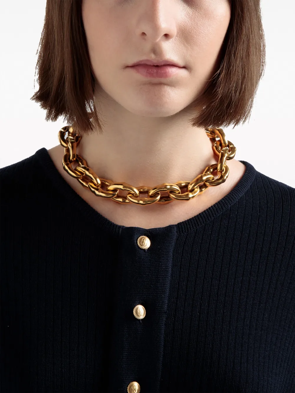 Bally Chain-link Polished Necklace In Gold