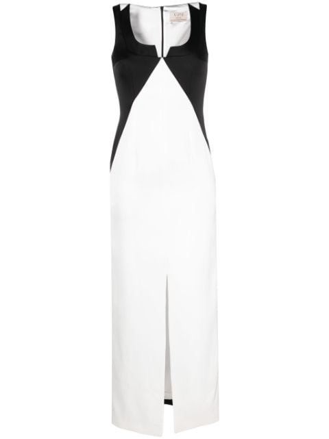 V:PM ATELIER Cassis colour-block crepe maxi dress