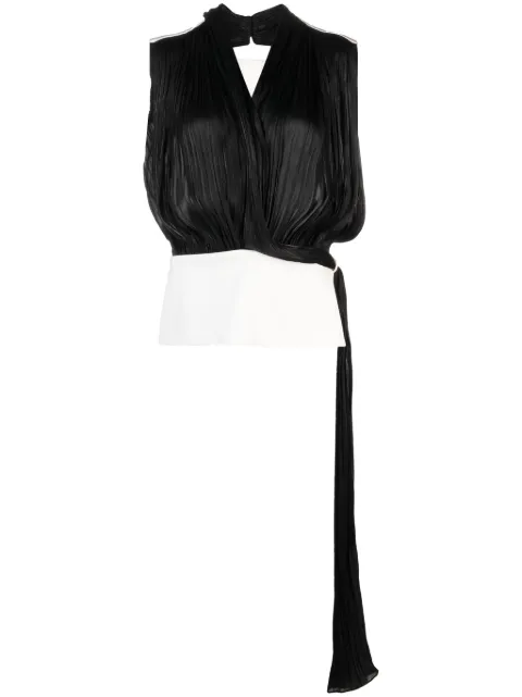 V:PM ATELIER haut satiné Noemi à col v