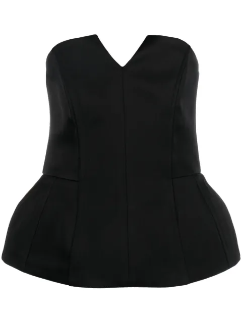 V:PM ATELIER Lumi peplum-hem satin top