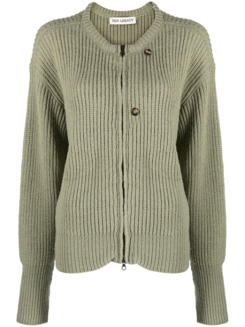 OUR LEGACY zip-up virgin wool cardigan