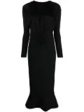V:PM ATELIER Alette draped fluted maxi dress - Black