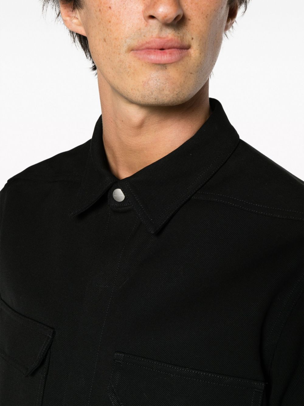 Shop Rick Owens Cotton Long-sleeve Shirt In Black