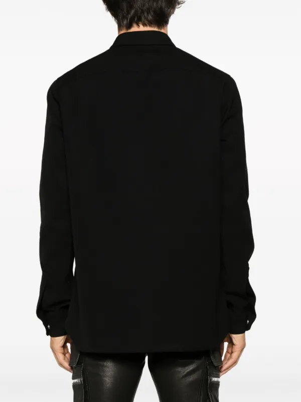 RICK OWENS ロングコートシャツ Rick Owens ロングスリーブ シャツ | ブラック | FARFETCH JP
