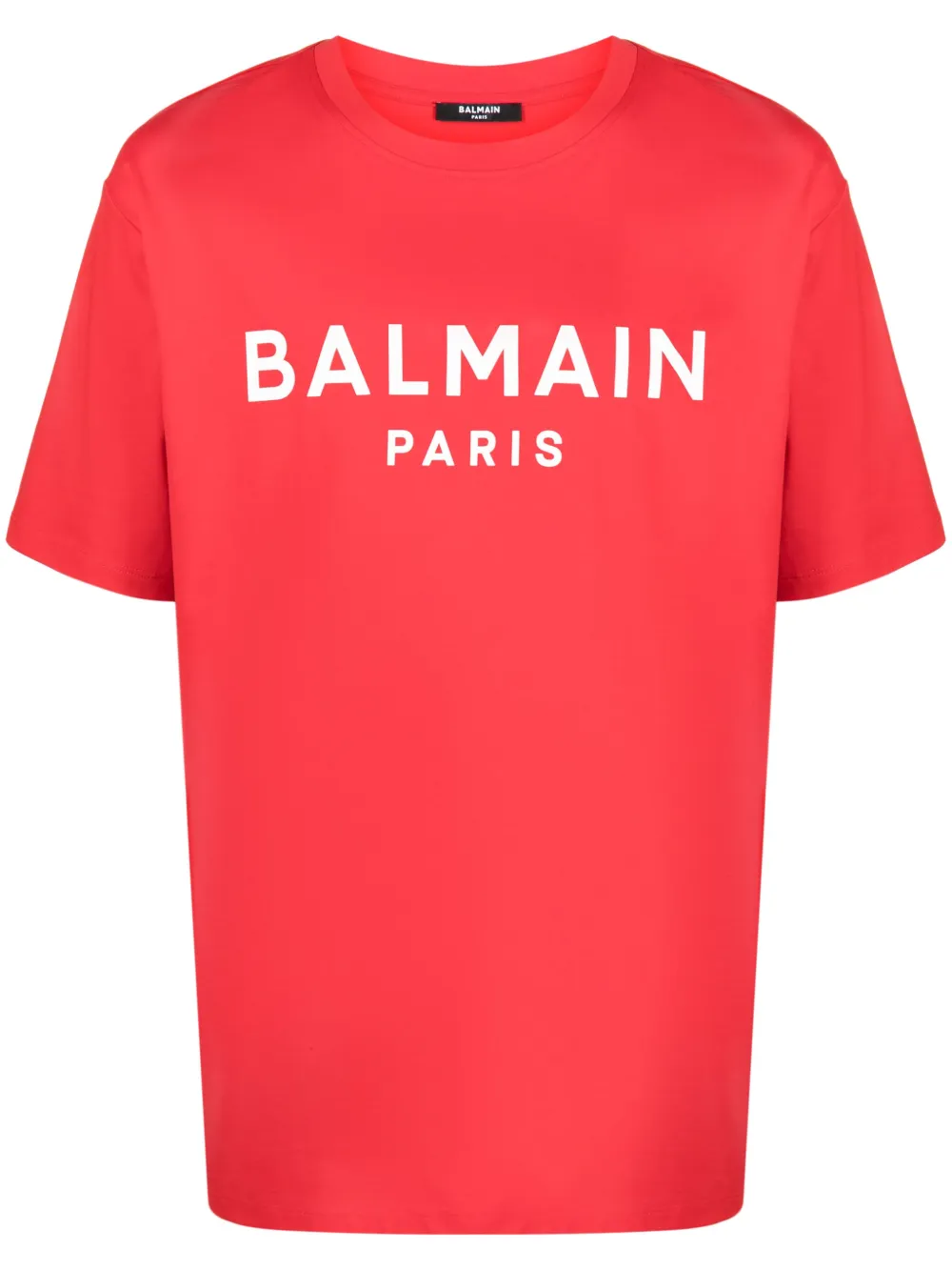 Balmain Logo-print Crew-neck T-shirt In Red