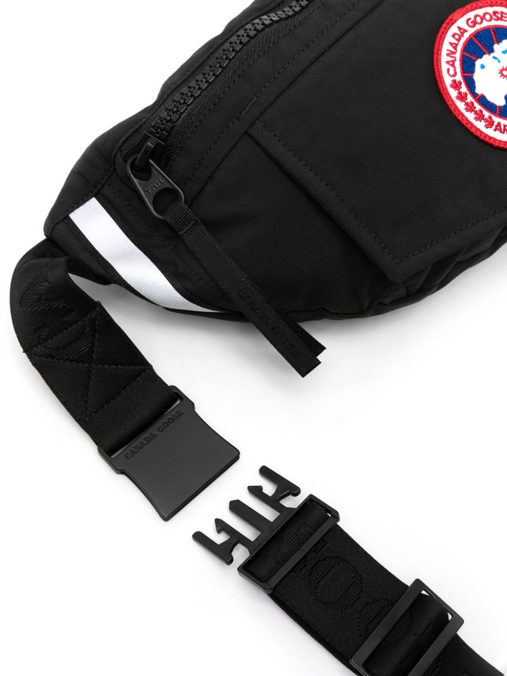 Shop Canada Goose Logo-patch Belt Bag In Black