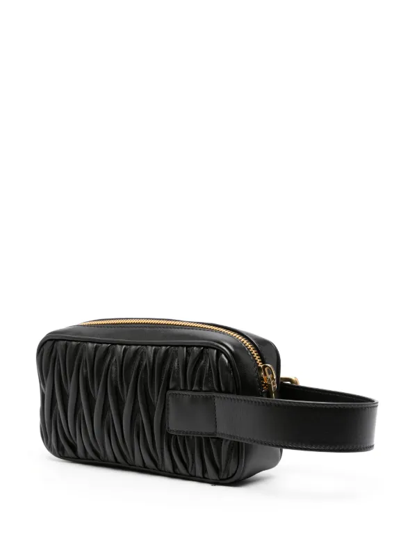 【MIU MIU】QUILTED NAPPA CLUTCH Miu Miu Matelassé Nappa Clutch Bag | Black | FARFETCH