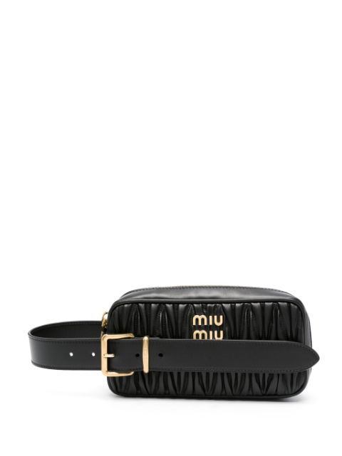 Miu Miu logo-plaque matelassé tote bag WOMEN