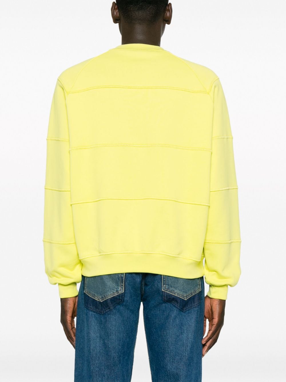 Shop Sunnei Panelled Organic Cotton Sweatshirt In Gelb