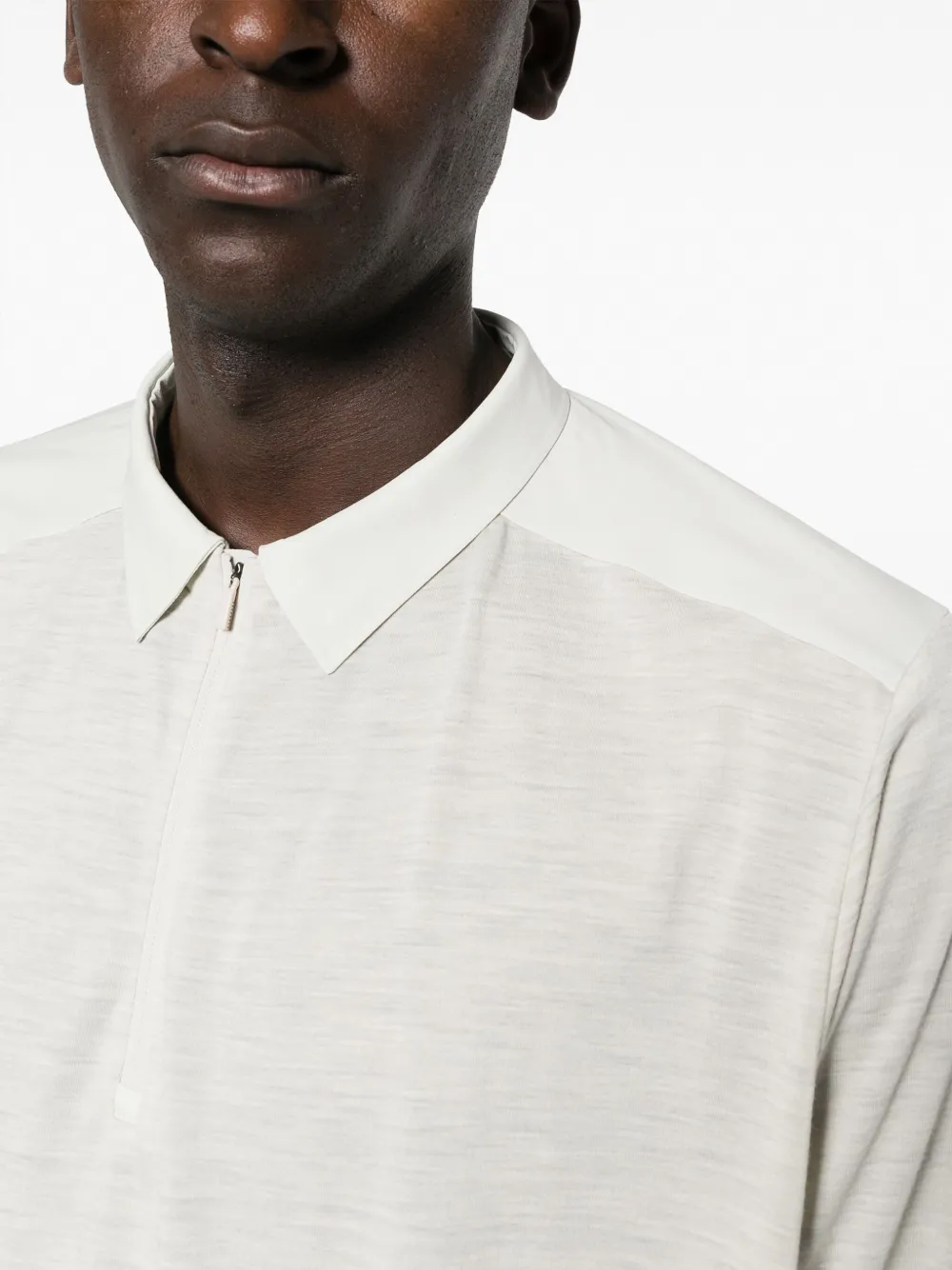 Veilance Mélange-effect Wool-blend Polo Shirt In Grey