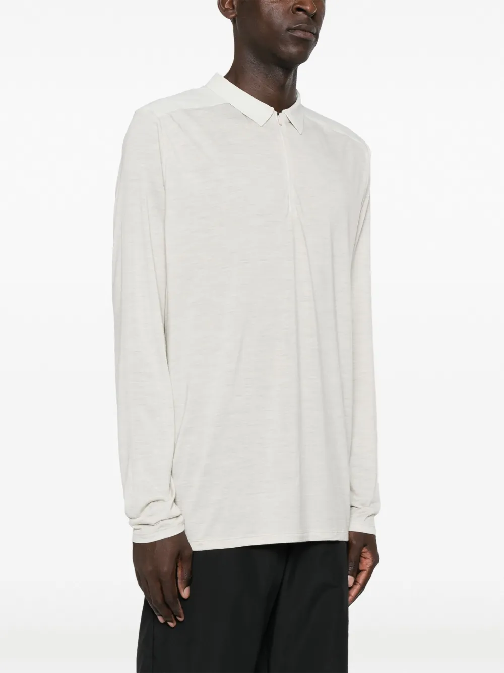 Veilance Mélange-effect Wool-blend Polo Shirt In Grey