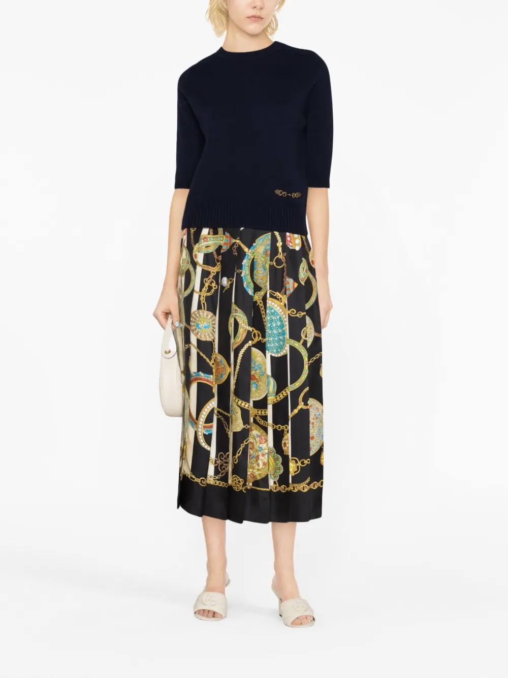 Gucci Rok met grafische print - Zwart
