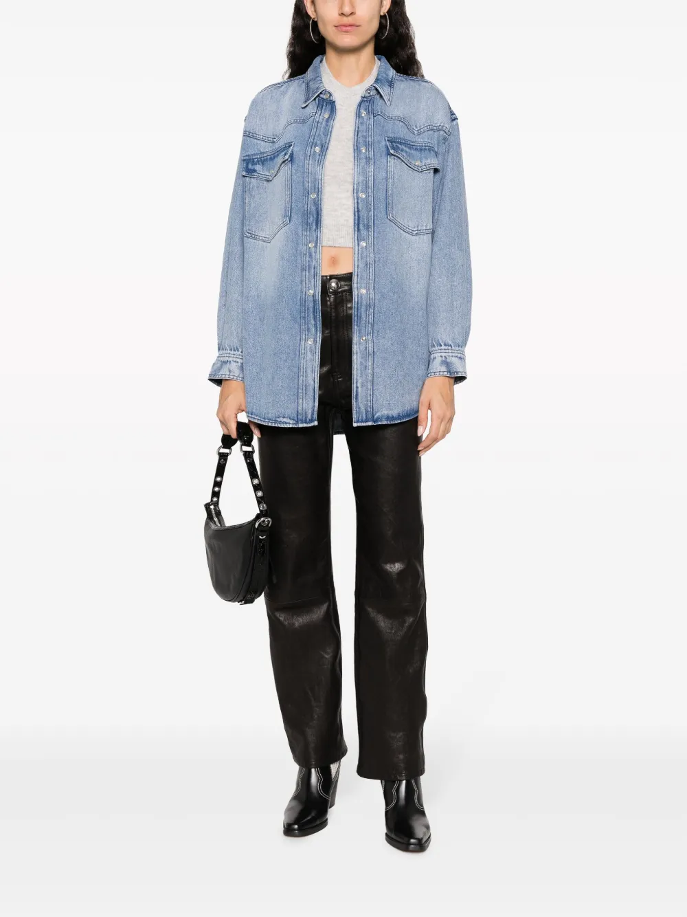 MARANT ÉTOILE long-sleeve TENCEL shirt - 30LU - LIGHT BLUE
