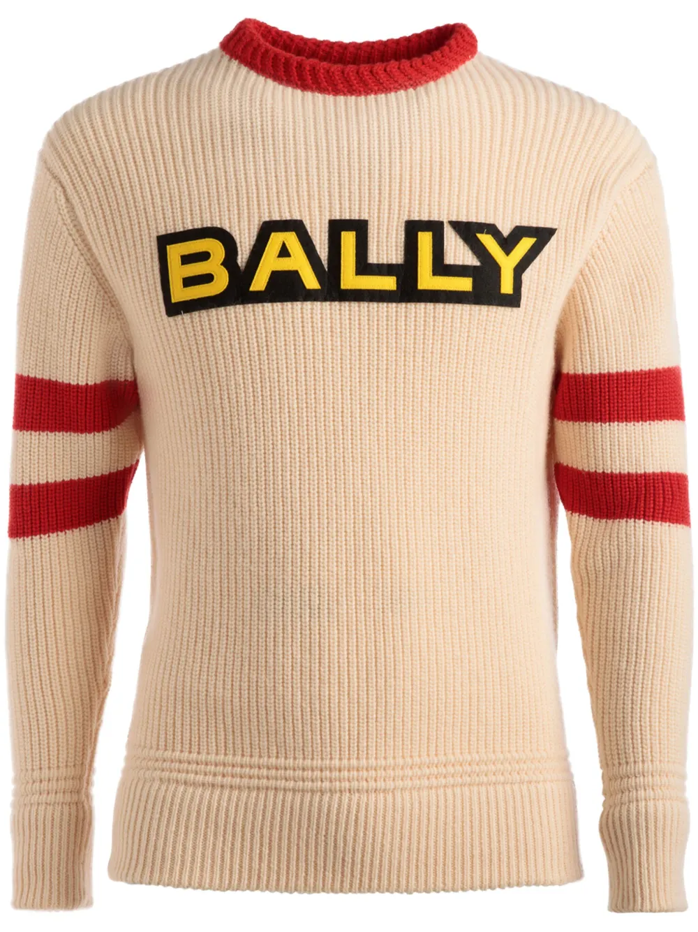 Bally logo-patch merino jumper | Neutrals | Image 1