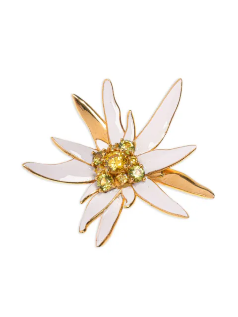 Bally Edelweiss crystal-embellished brooch