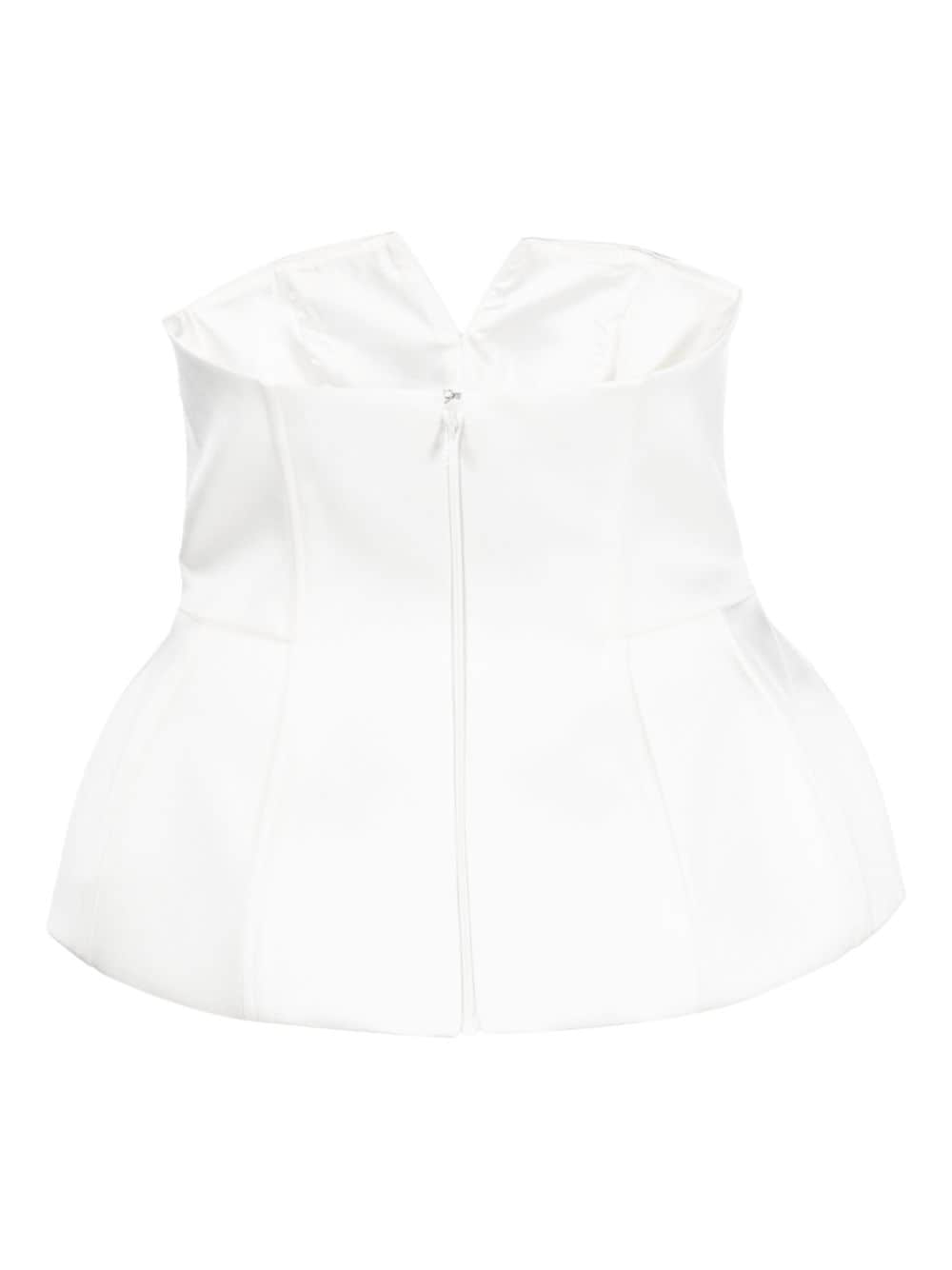 Shop V:pm Atelier Lumi Peplum-hem Satin Top In White