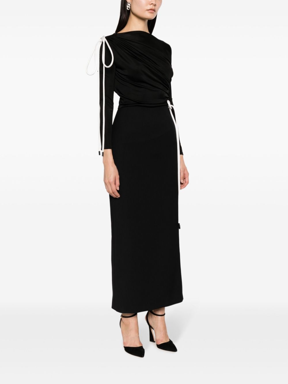 Shop V:pm Atelier Blair Draped Maxi Dress In Black
