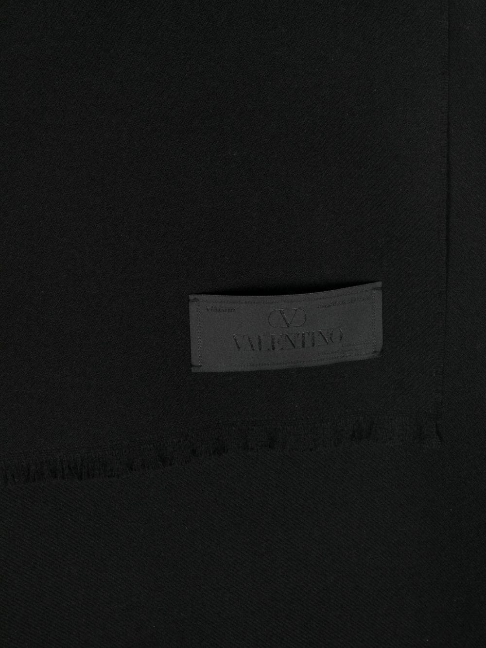 Shop Valentino Virgin Wool-cashmere Blend Scarf In Black