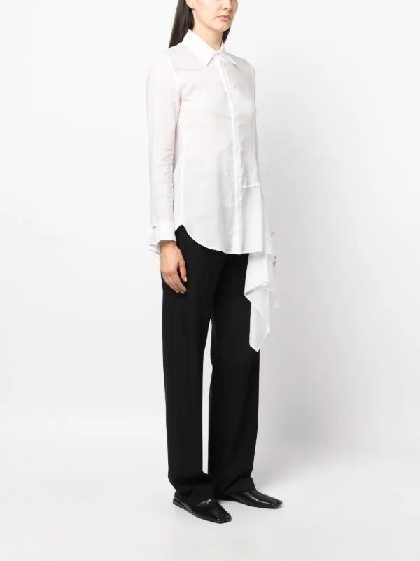 22ss Yohji Yamamoto femme アシンメトリーシャツ Yohji Yamamoto FEMME(ヨウジヤマモトファム) 22SS SAMPLE Silk