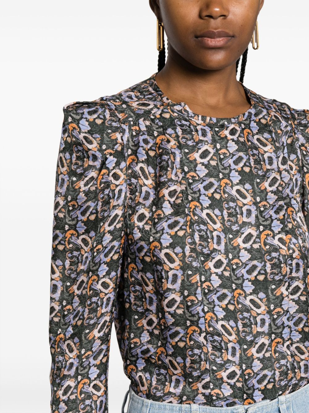 ISABEL MARANT Blouse met bloemenprint Zwart