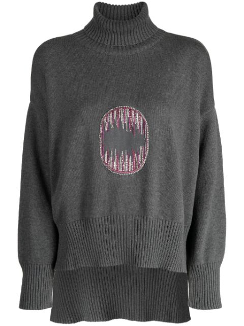 Izaak Azanei appliqué-detail cotton sweatshirt