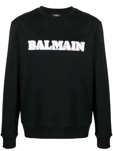 Balmain logo-print cotton sweatshirt