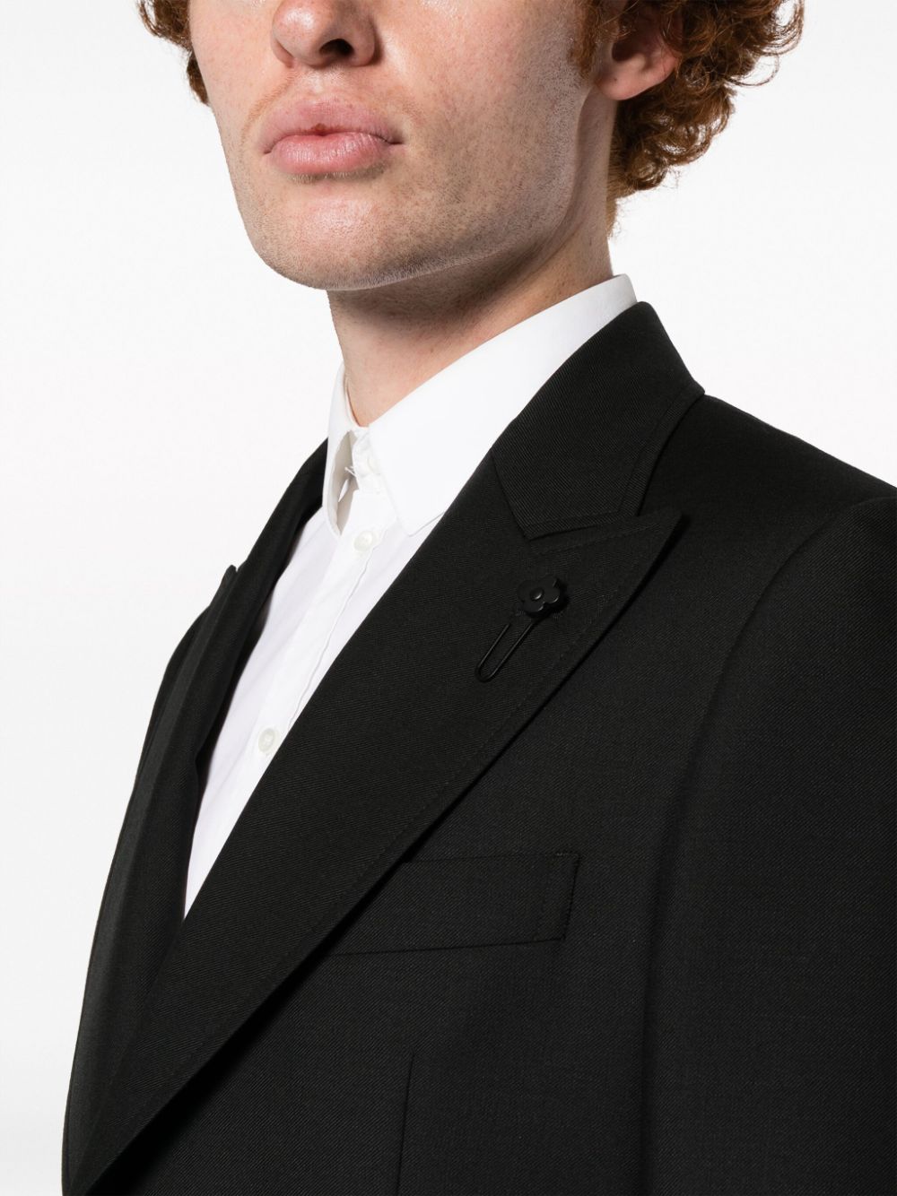 Shop Lardini Single-breasted Tailored Blazer In Black