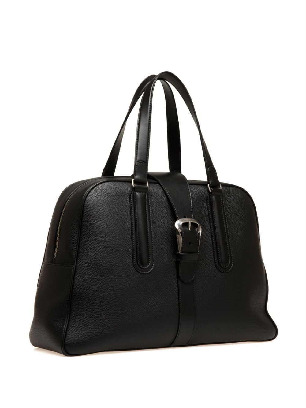 Shop Bally Buckle Leather Tote Bag In Black