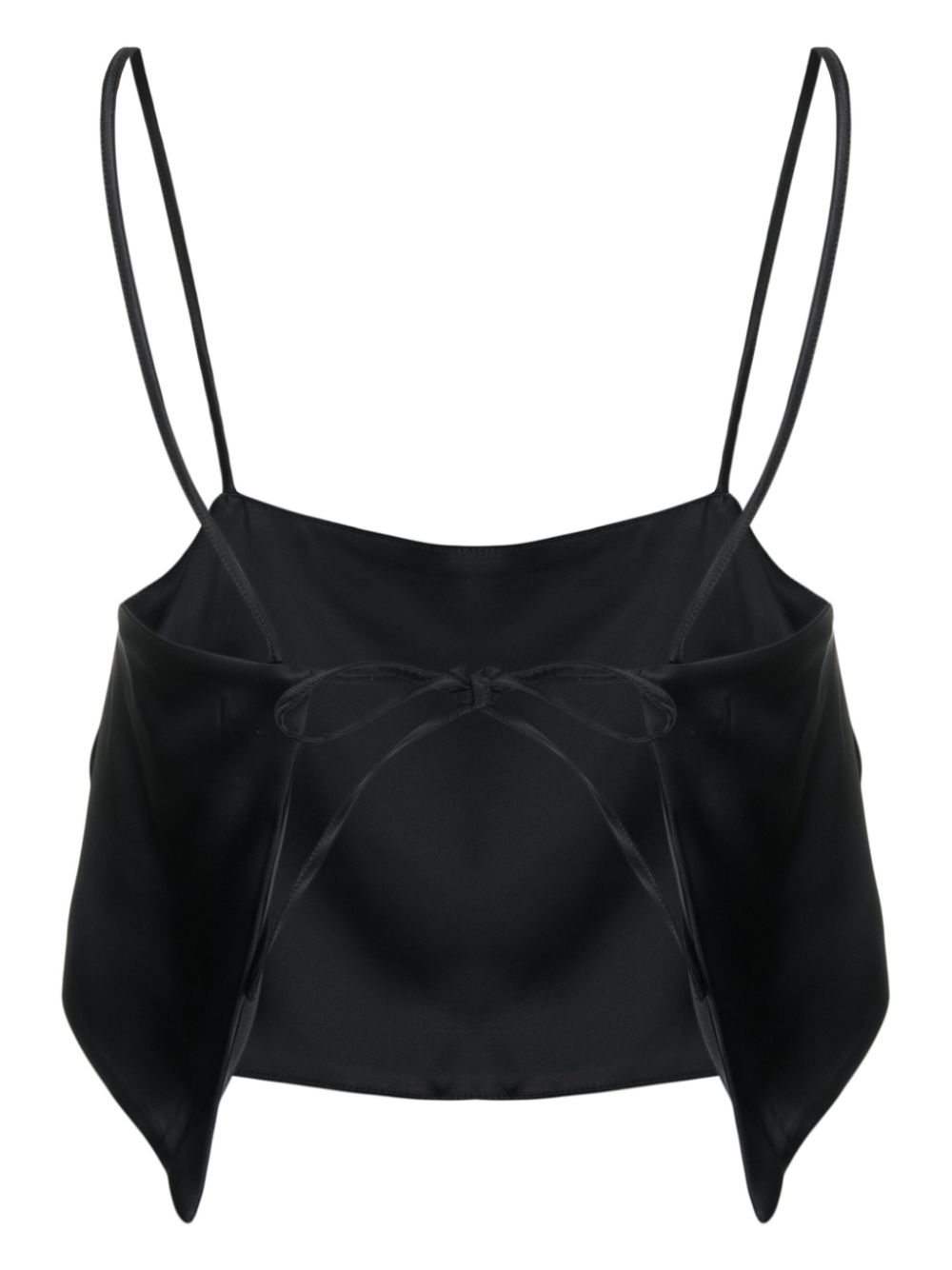 Erika Cavallini satin-finish backless top - Zwart