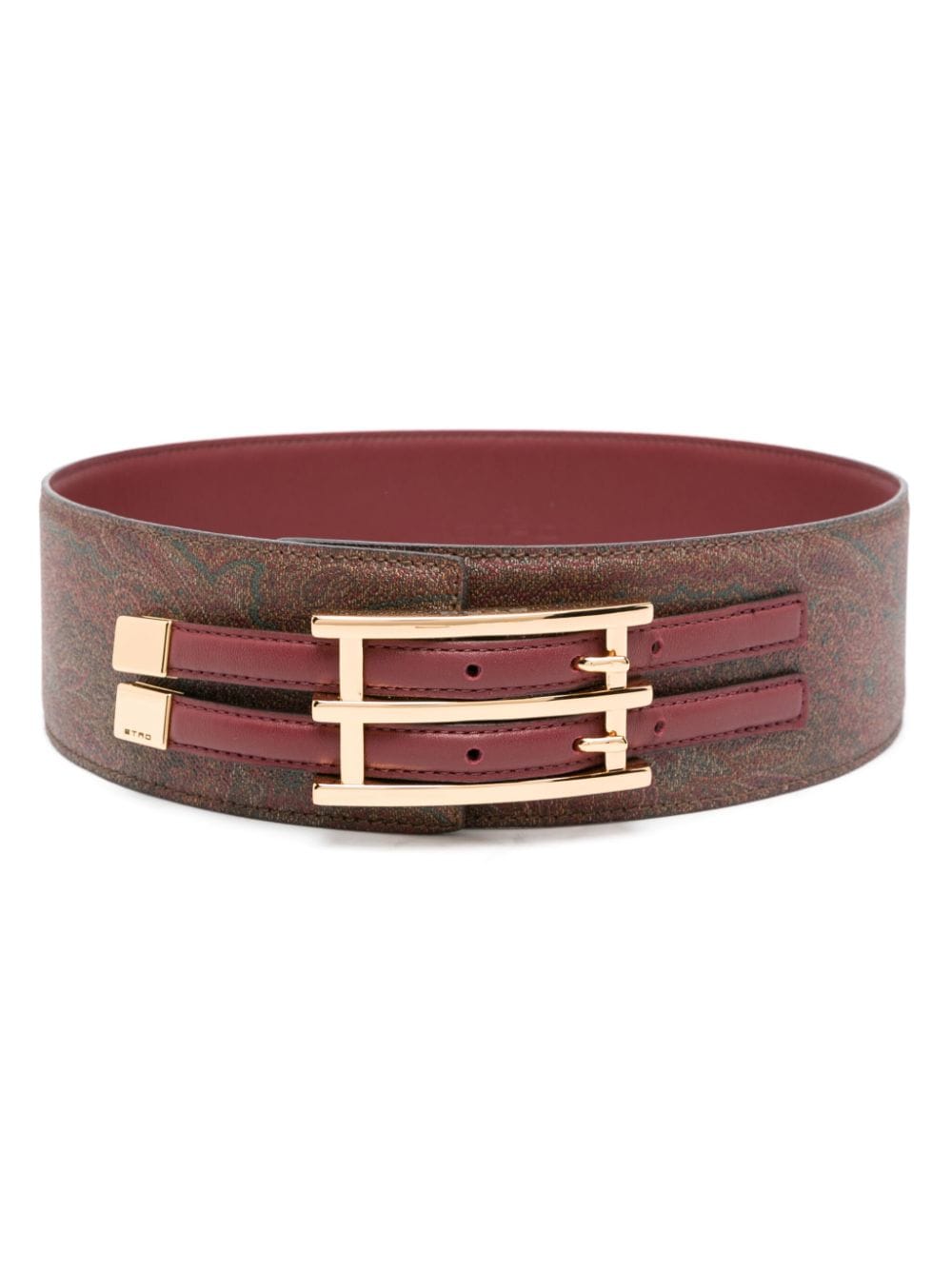 Shop Etro Paisley-print Leather Belt In Red