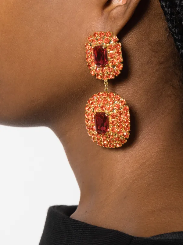 Drop hot sale red earrings