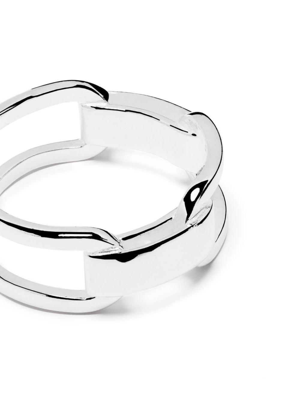 Shop Hatton Labs Polished Chain-link Ring In Silver