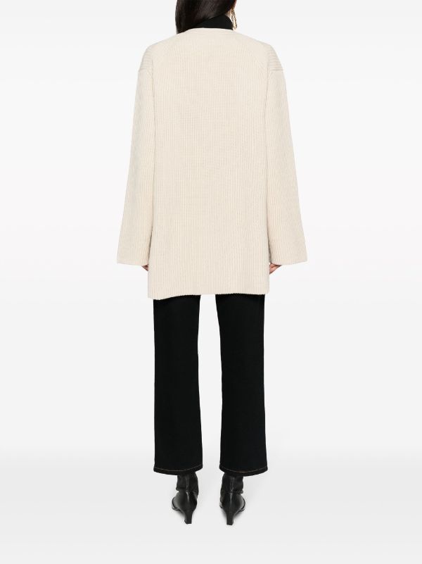 TOTEME V-neck Ribbed Wool Cardigan - Farfetch