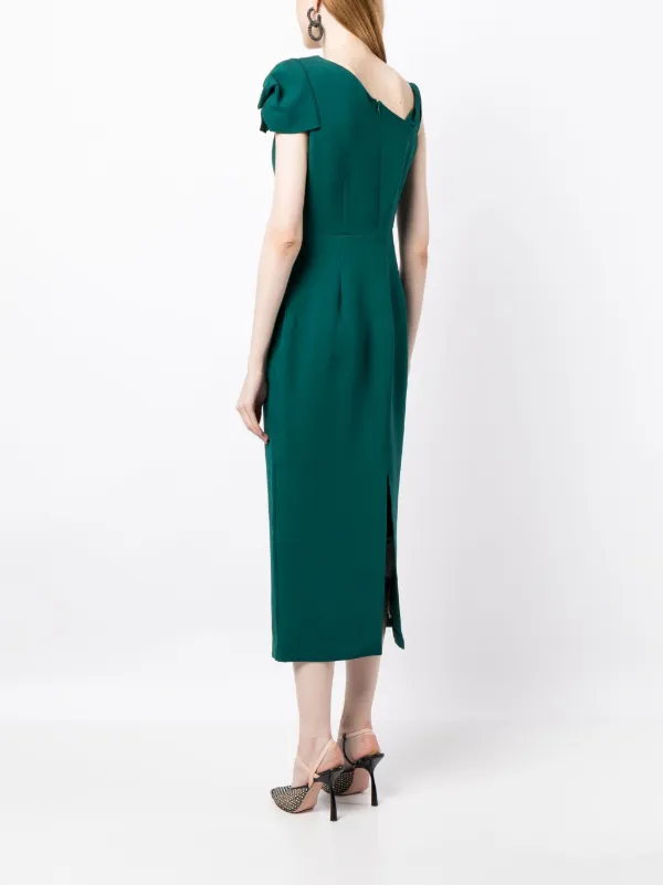Roland Mouret Asymmetric Sleeveless Midi Dress - Green