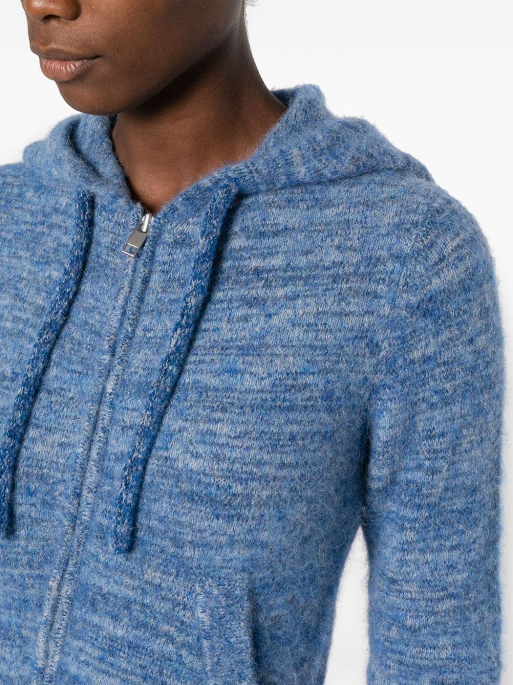 Shop Marant Etoile Zip-up Hooded Jacket In Blue