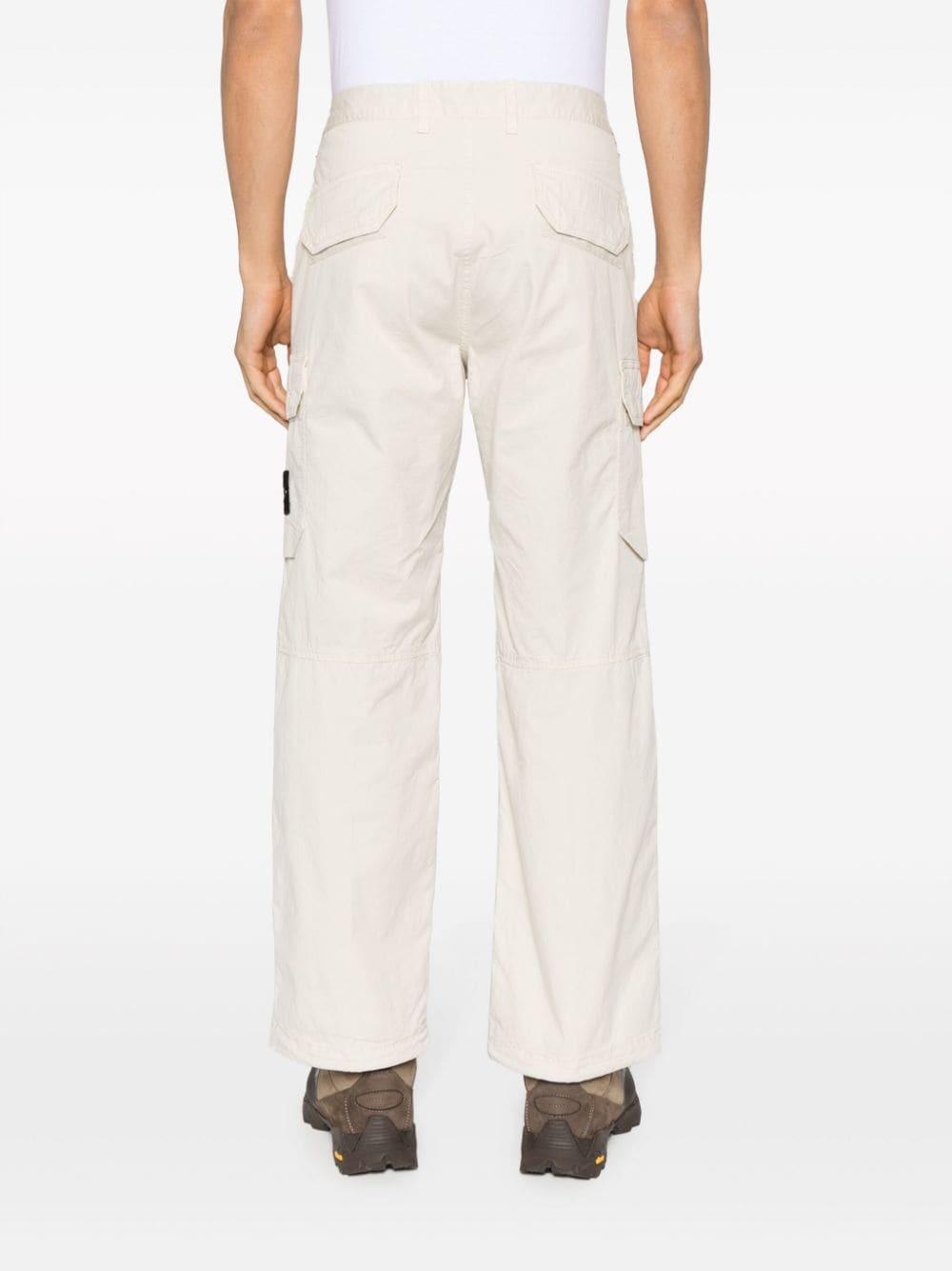 Shop Stone Island Compass-patch Cargo Trousers In Neutrals