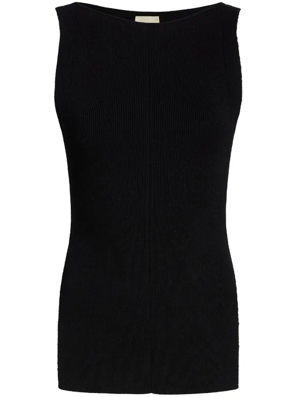 Khaite The Evelyn Ribbed Tank Top in Black