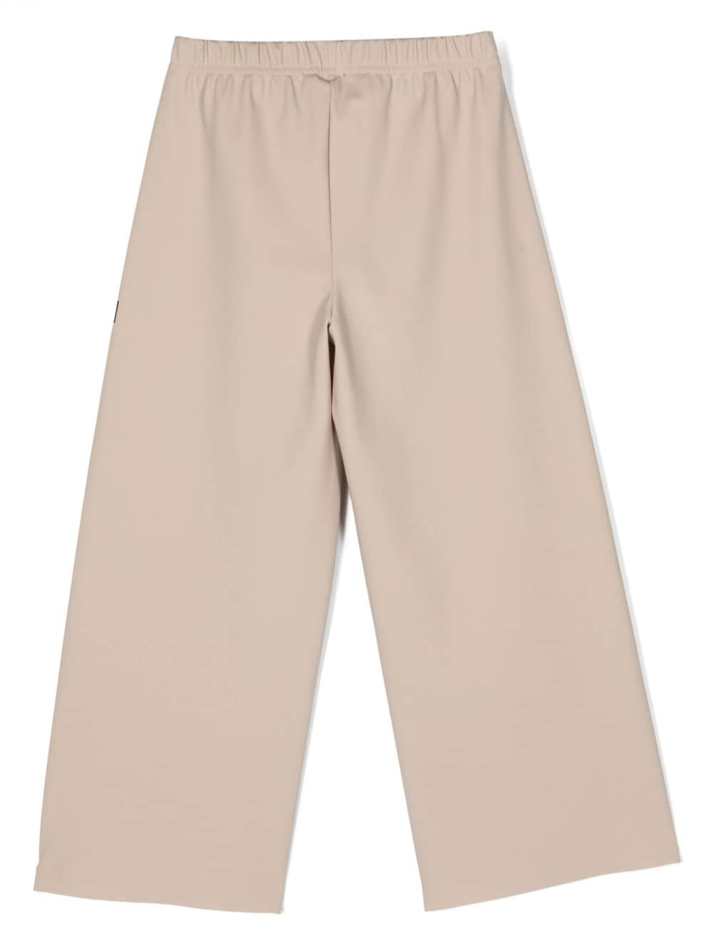 Il Gufo logo-print straight-leg trousers - Beige