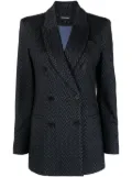 Emporio Armani double-breasted herringbone blazer - Blue