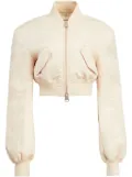 KHAITE The Reggie cropped bomber jacket - Neutrals